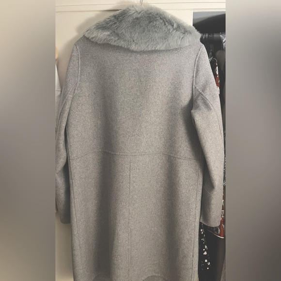 Kenneth Cole New York Wool Blend Coat With Removable Faux Fur Collar - Picture 6 of 9